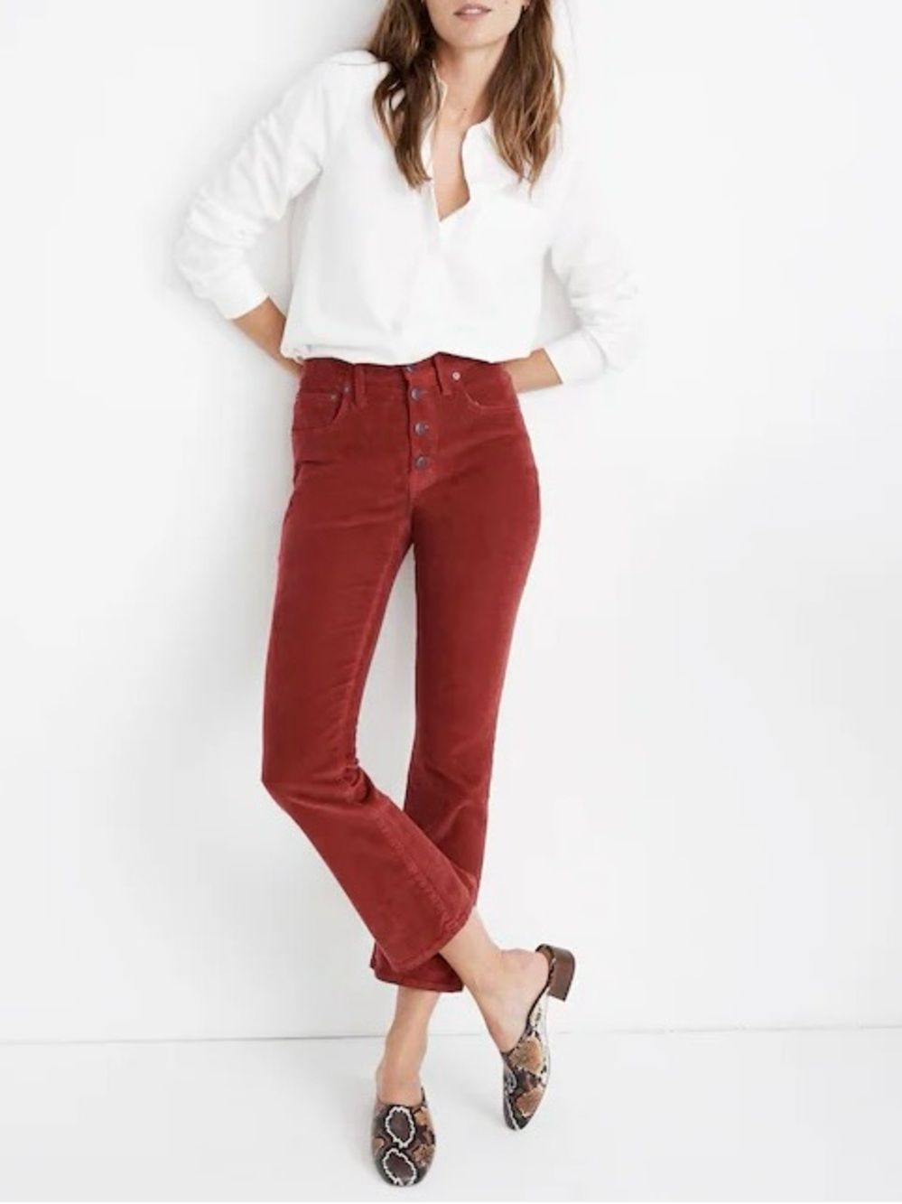 Madewell Cali Demi-Boot Corduroy Jeans Size 24